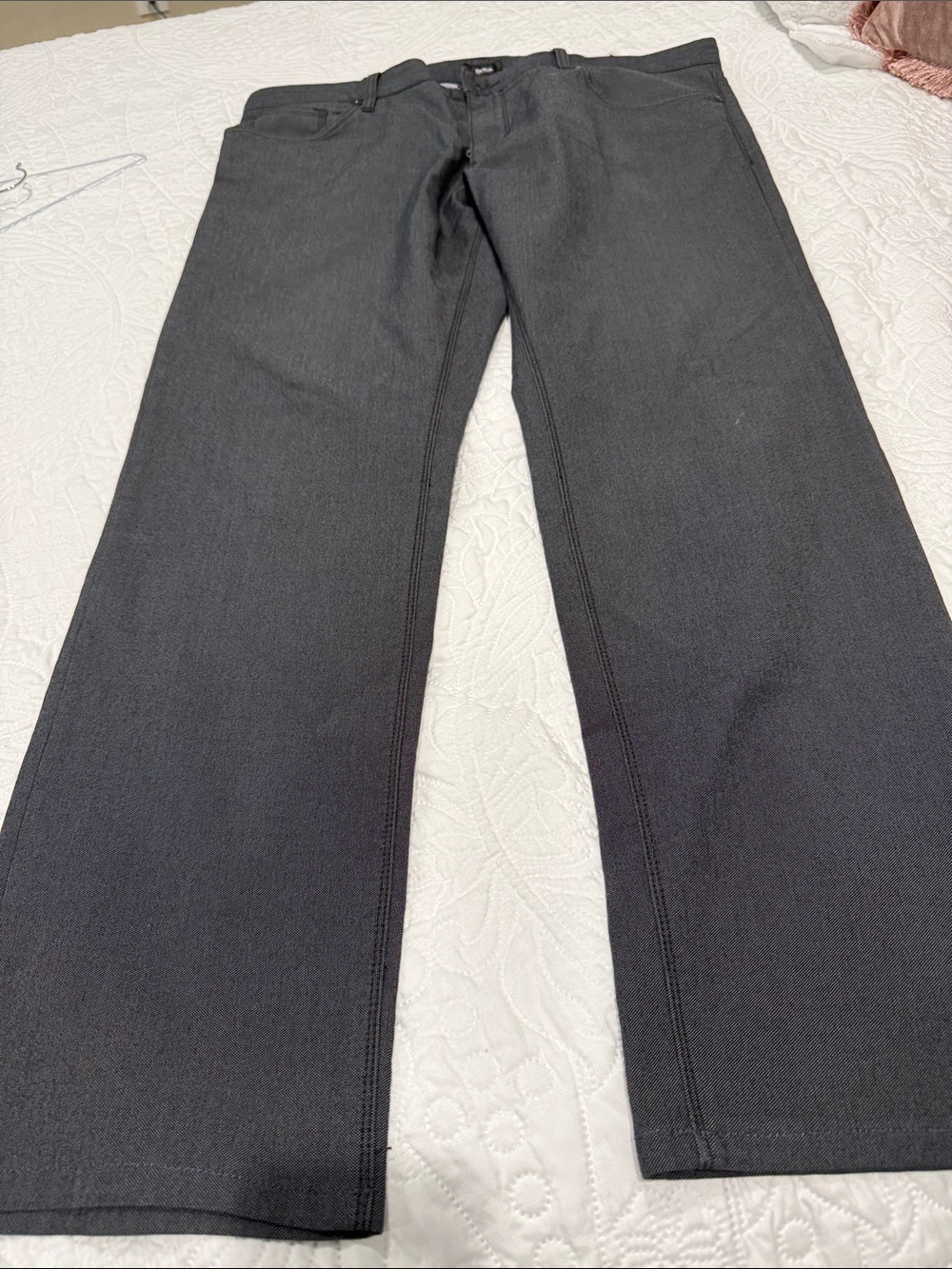 Hugo Boss Men's Bootcut Pants in Charcoal Black